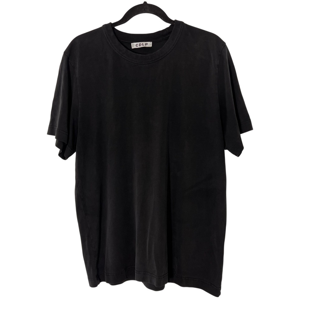 CDLP T-Shirt Mens L Washed Black Pima Cotton Crew Neck Short Sleeve Luxury Basic